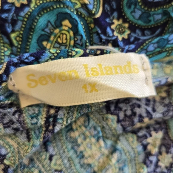 STUNNING BLUE & GREEN PAISLEY MAXI DRESS 💙💚 - Picture 9 of 11